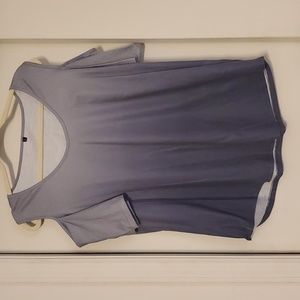 Gray fade peek a boo short sleeve top Size XL